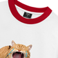 Áo Thun Ringer Relaxed Fit Animal Mood Funny Meow