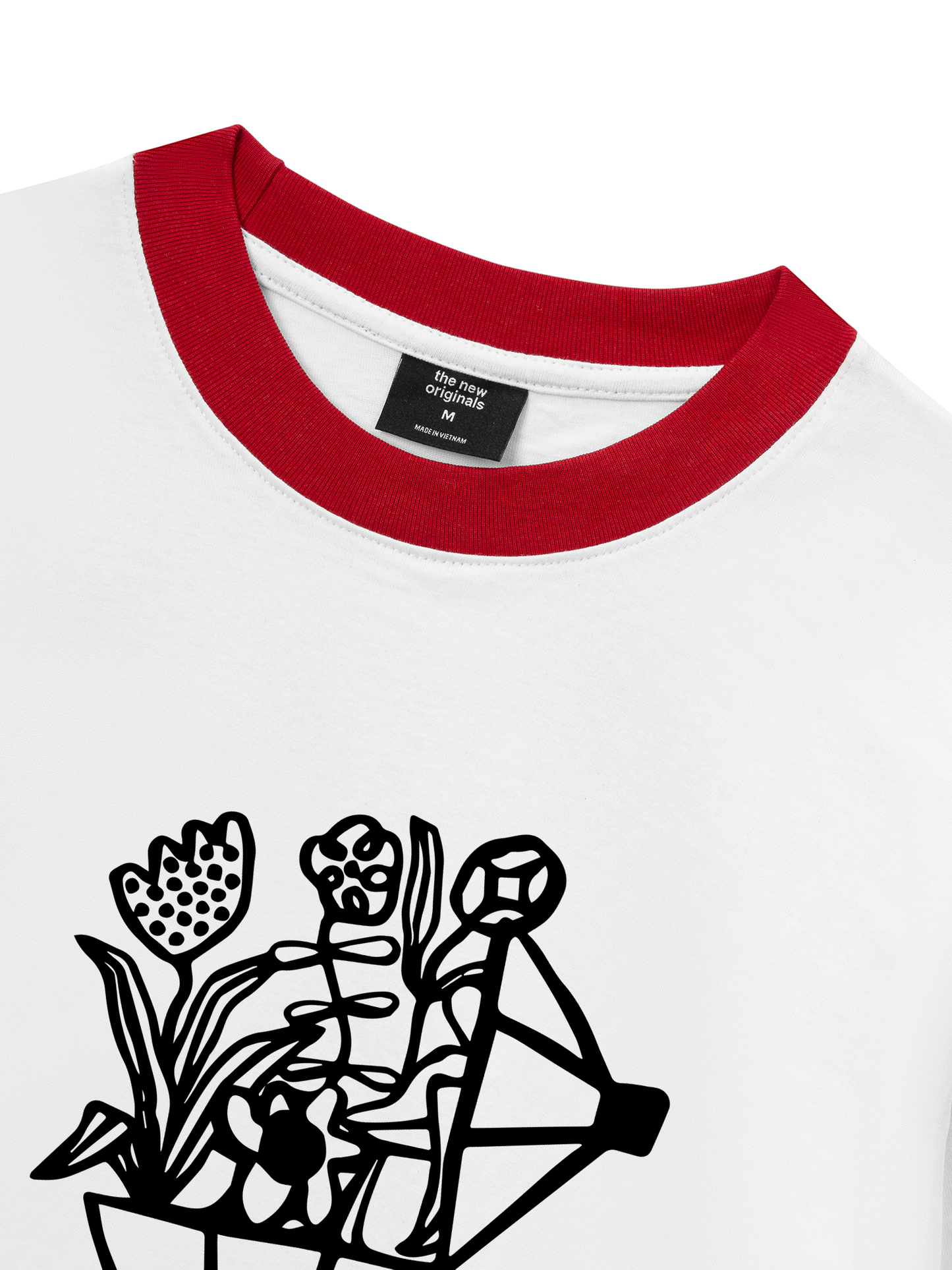 Áo Thun Ringer Relaxed Fit Coffee & Flowers Oversized