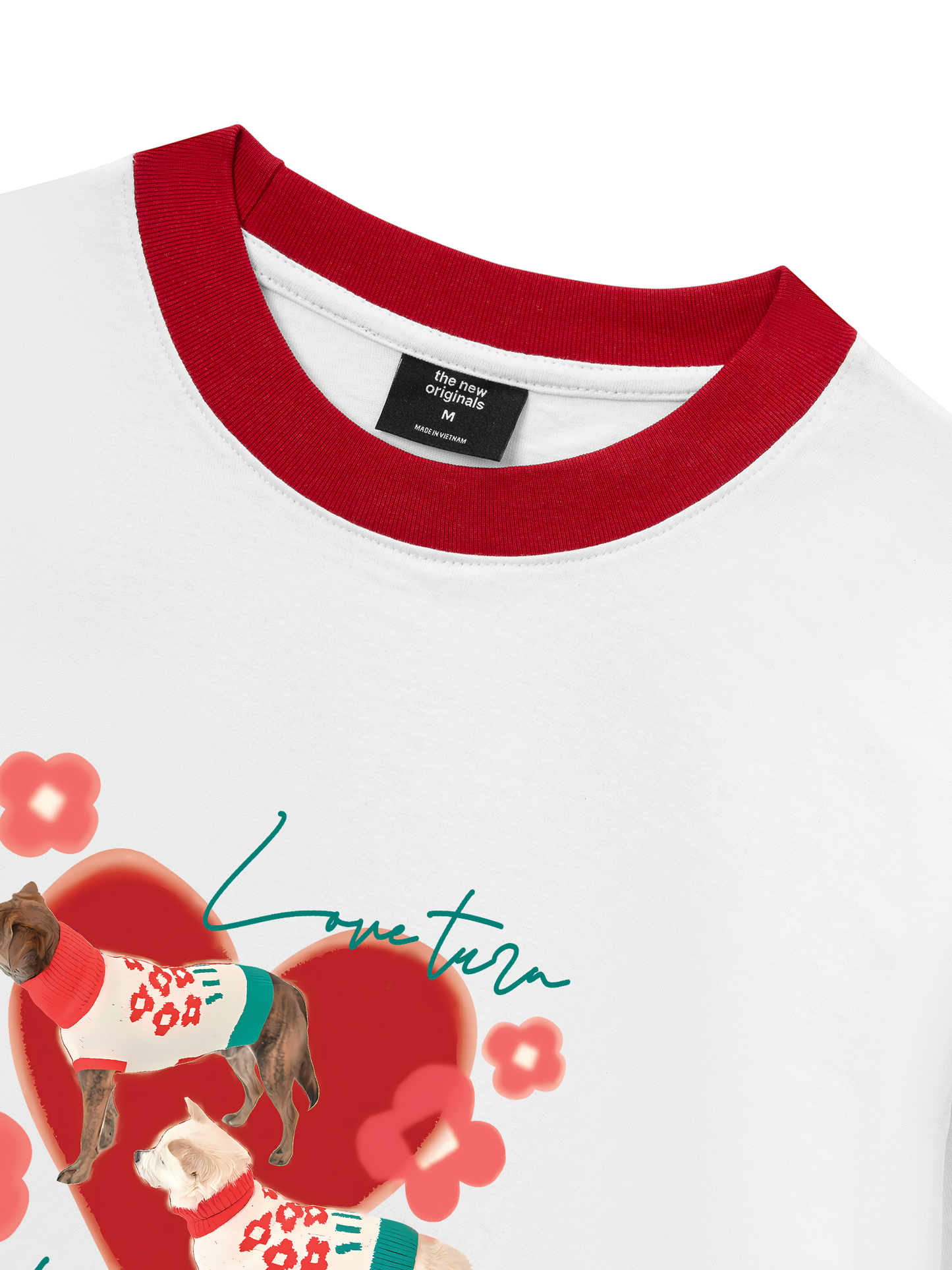 Áo Thun Ringer Relaxed Fit Animal Mood Love Turr Into Flower