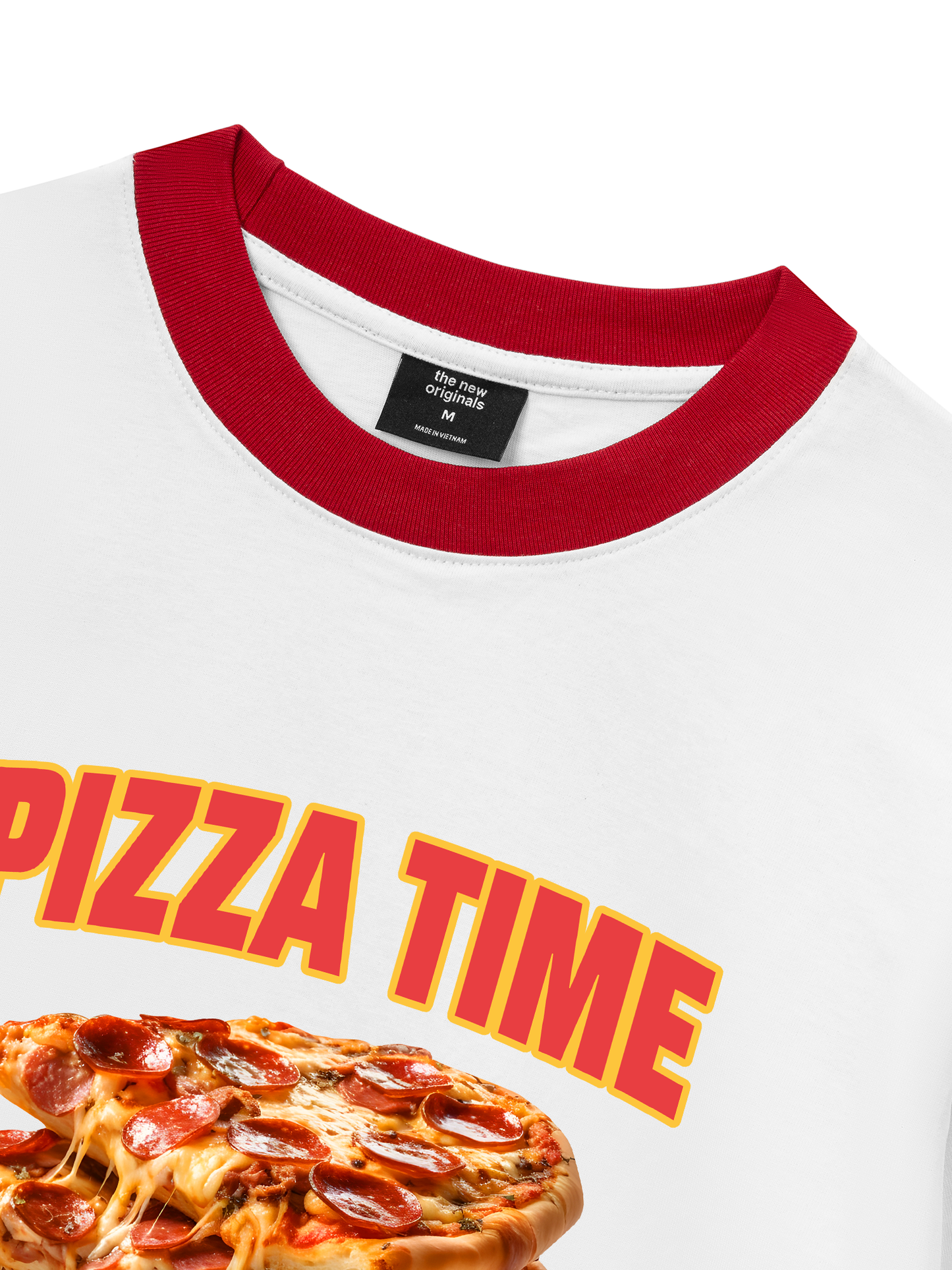 Áo Thun Ringer Relaxed Fit Foody Pizza Time