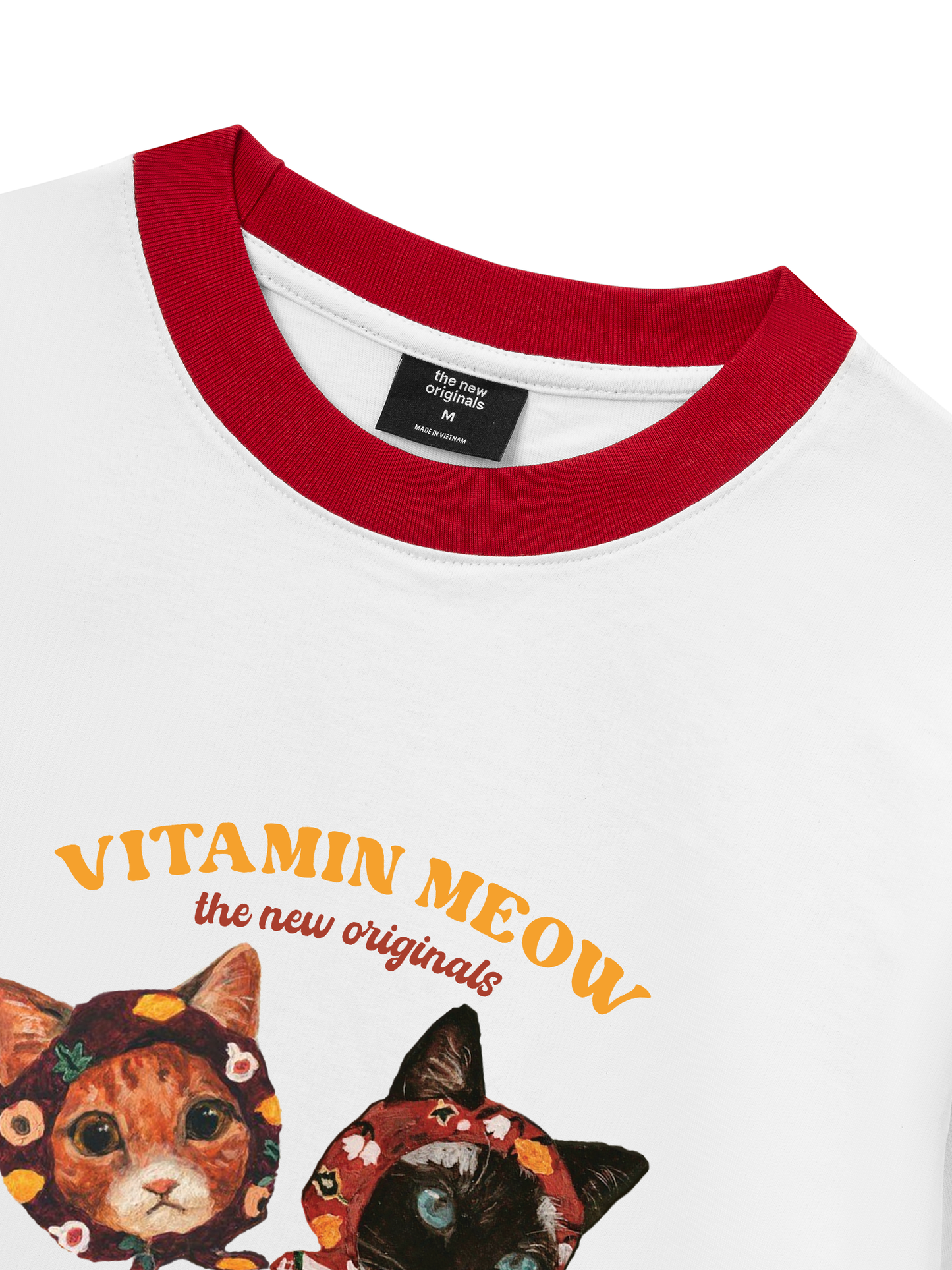 Áo Thun Ringer Relaxed Fit Vitamin Meow
