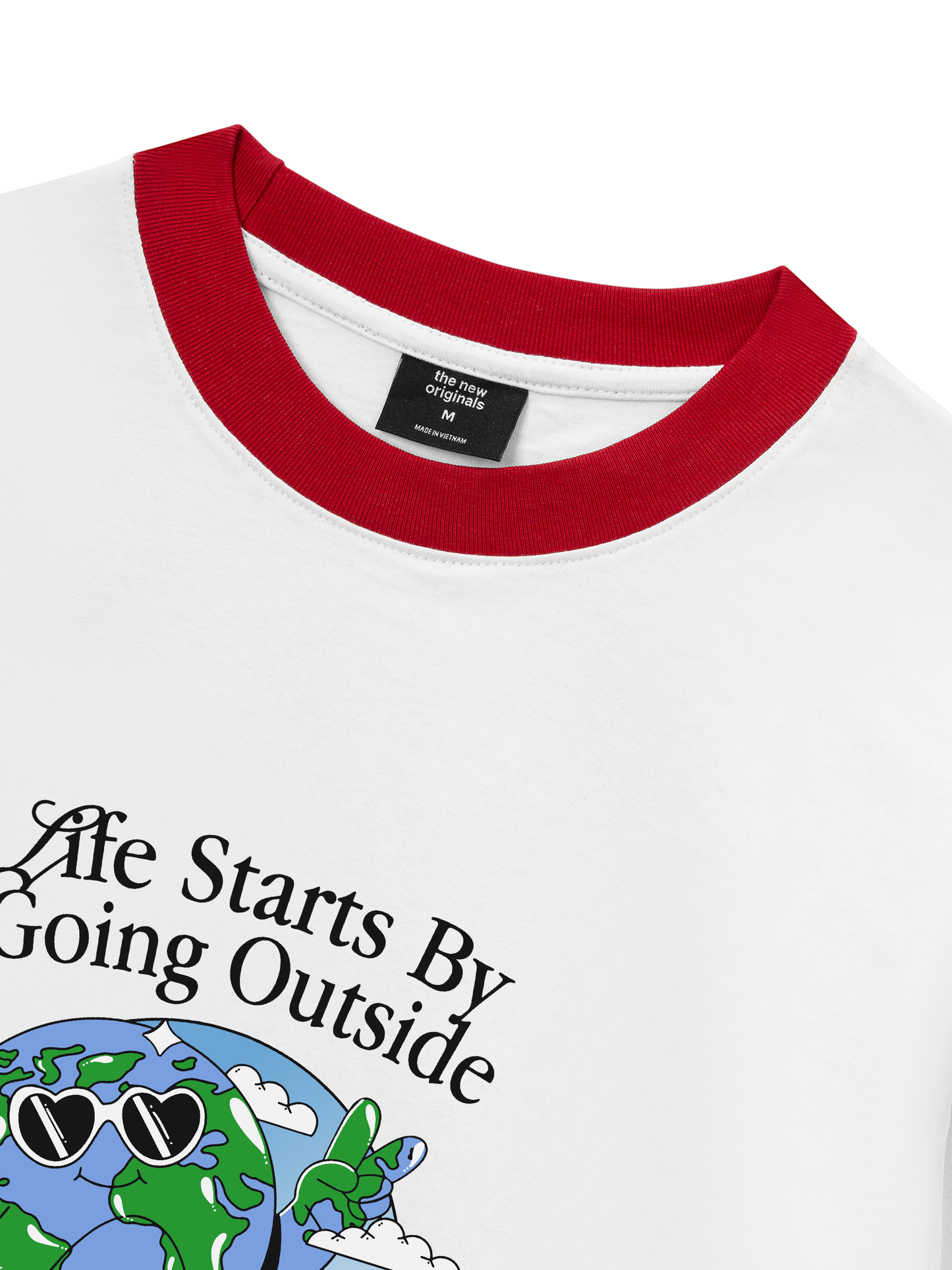 Áo Thun Ringer Relaxed Fit Life Starts By Going Outside