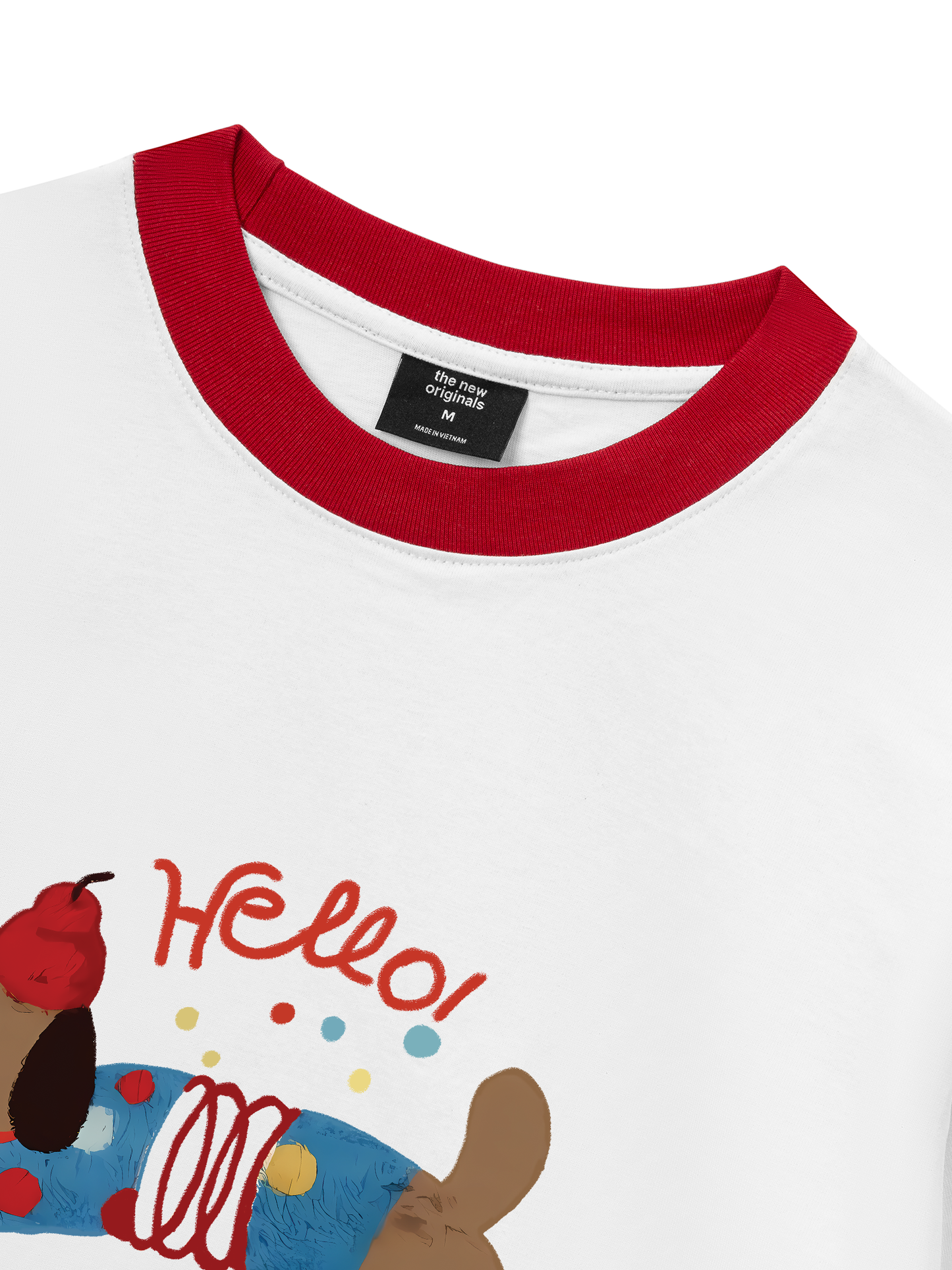 Áo Thun Ringer Relaxed Fit Animal Hello Cute Puppy
