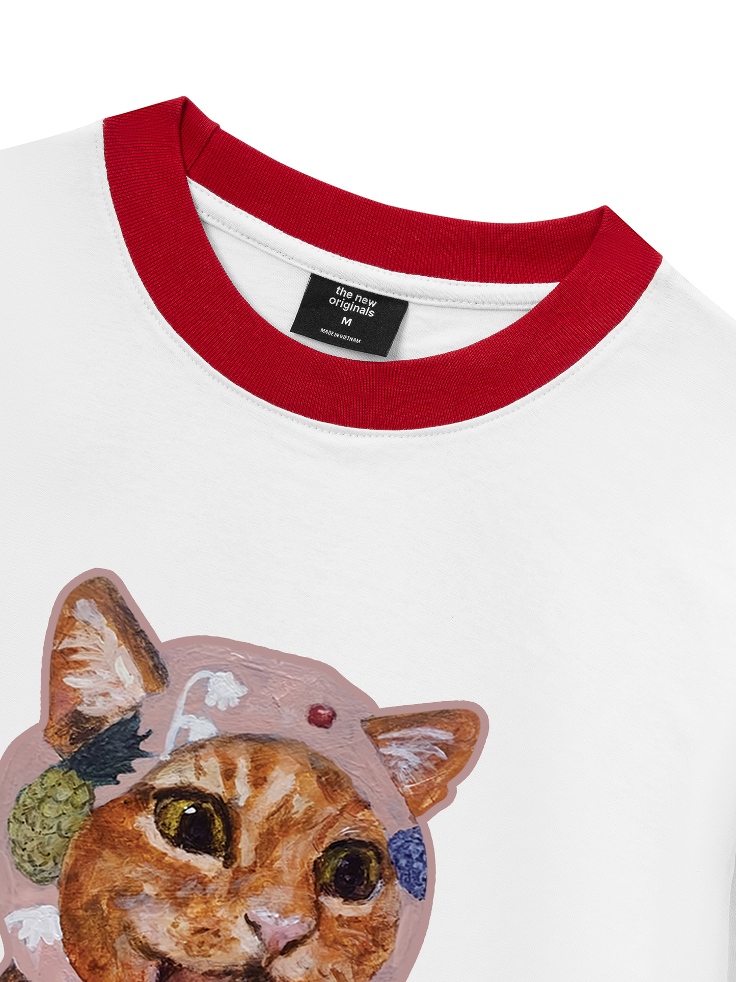 Áo Thun Ringer Relaxed Fit Crazy Cat