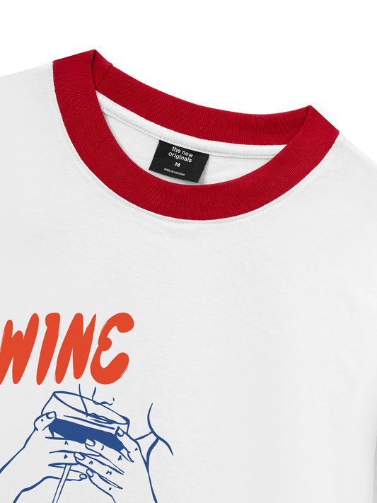 Áo Thun Ringer Relaxed Fit WINE NOT