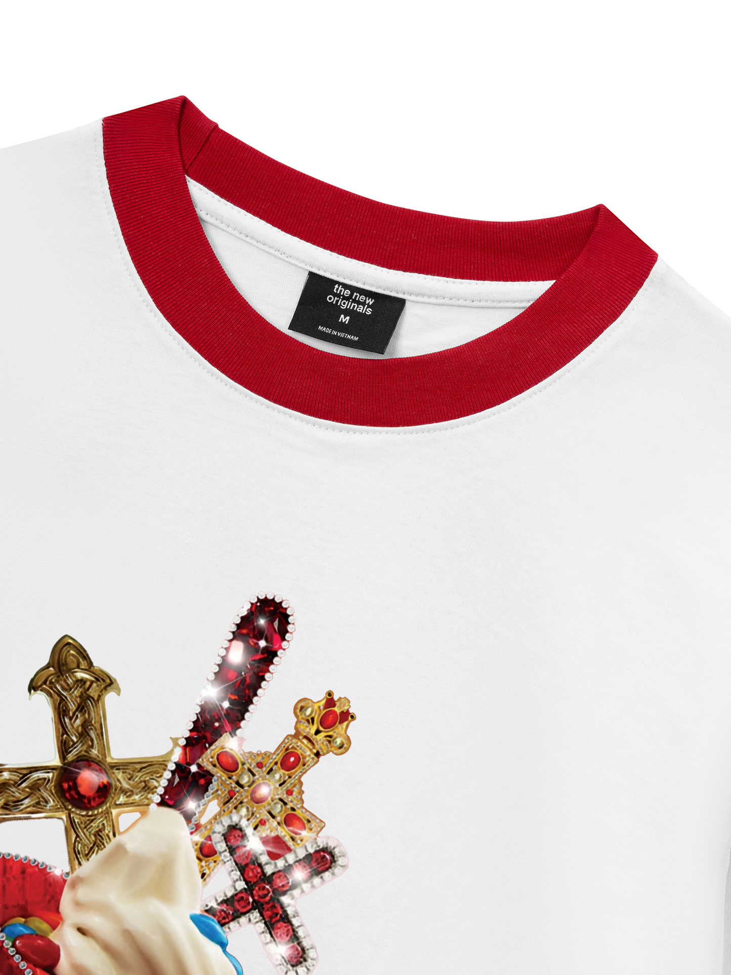 Áo Thun Ringer Relaxed Fit Gem Cross Ice Cream