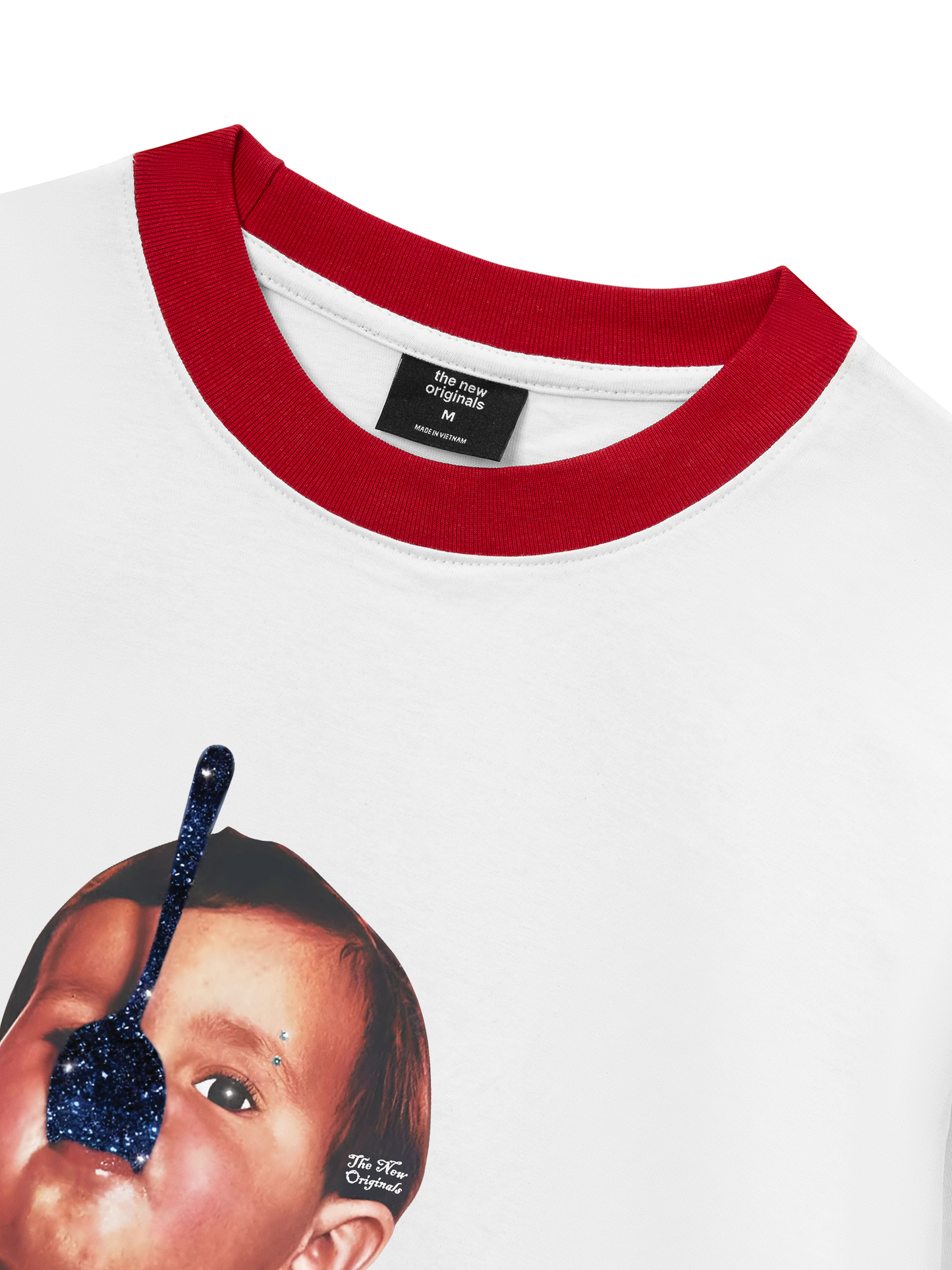 Áo Thun Ringer Relaxed Fit Funny spoon-covered face boy