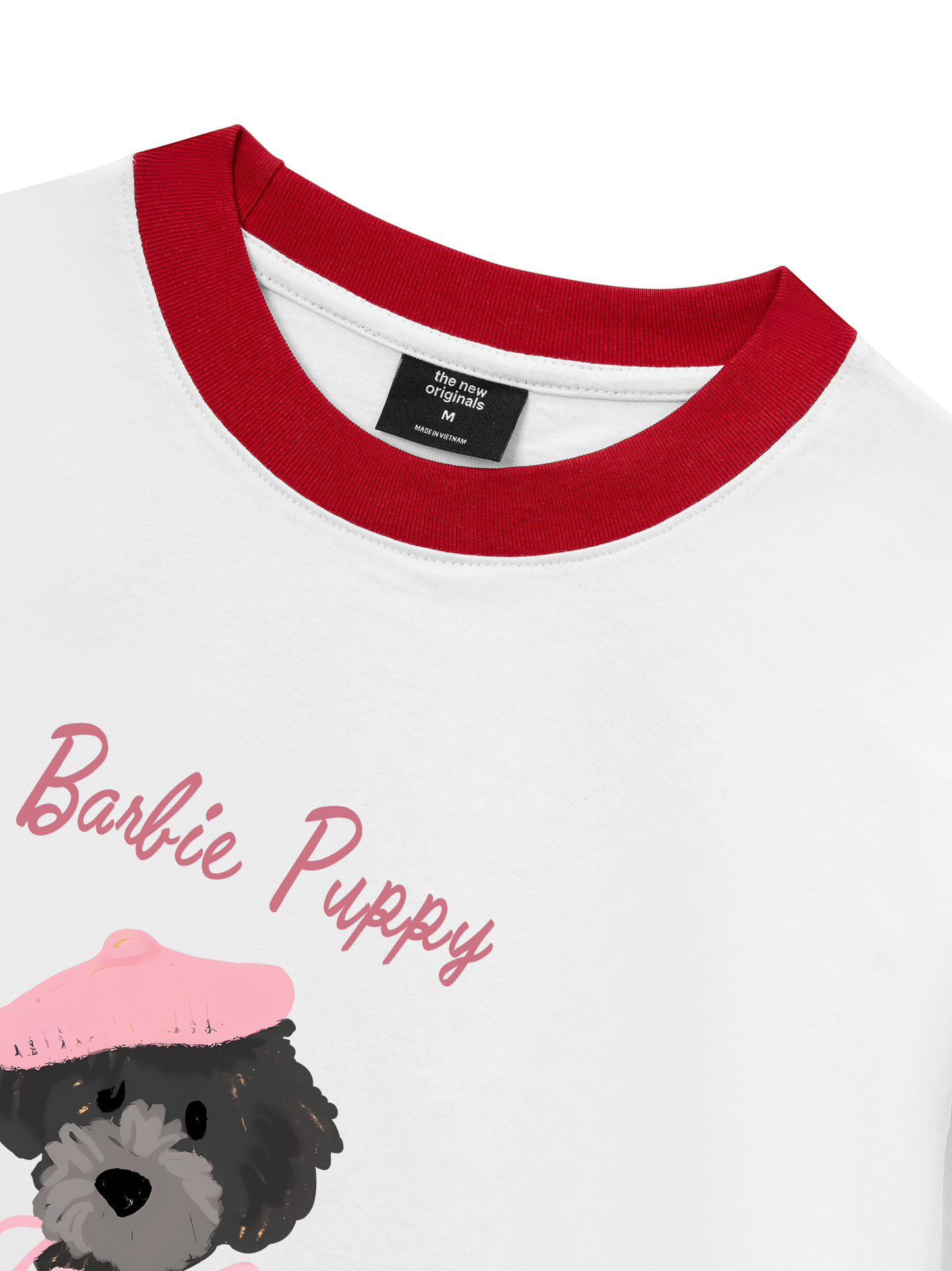 Áo Thun Ringer Relaxed Fit Animal Barbie Puppy
