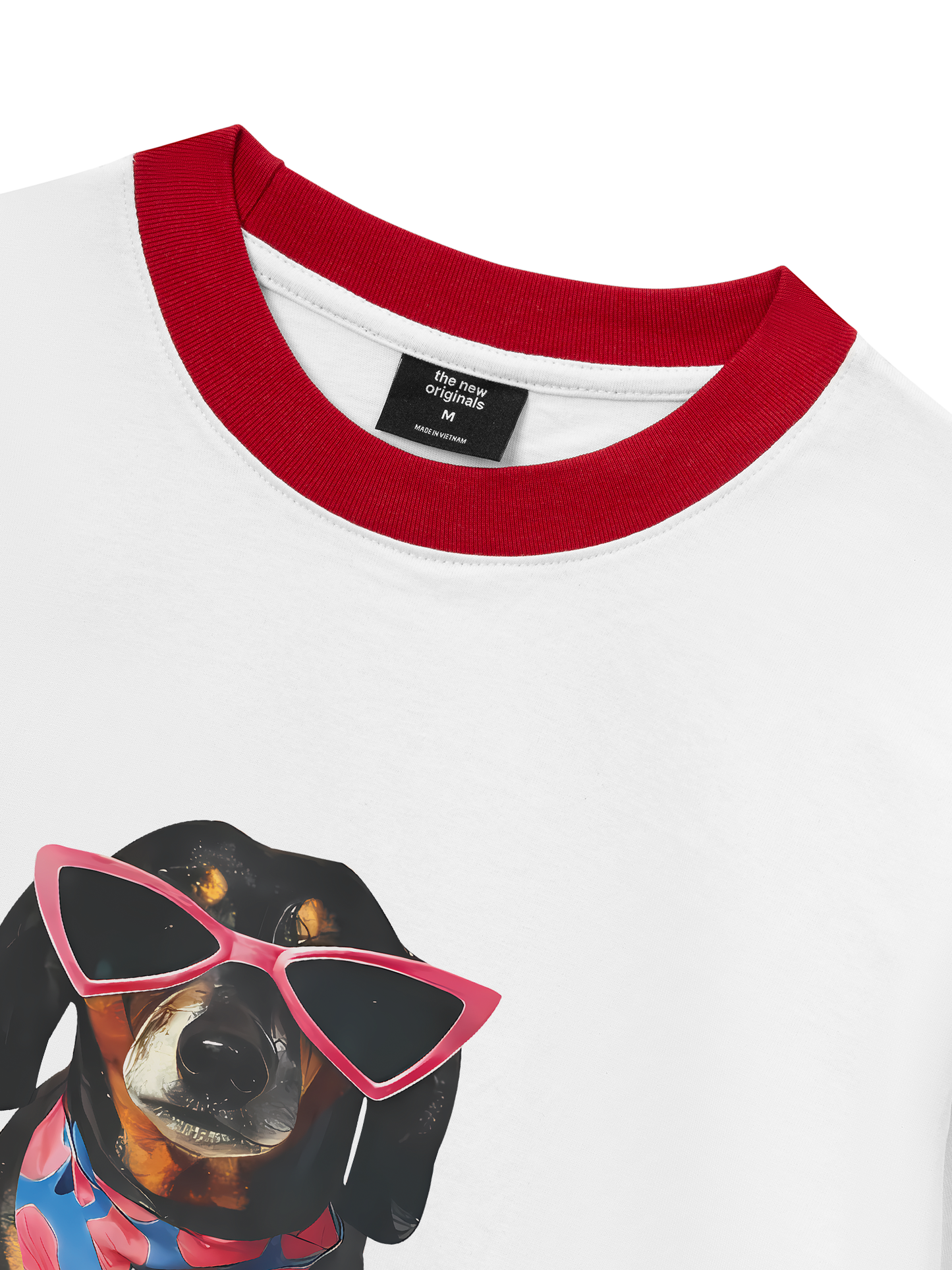 Áo Thun Ringer Relaxed Fit Animal Pink Glasses