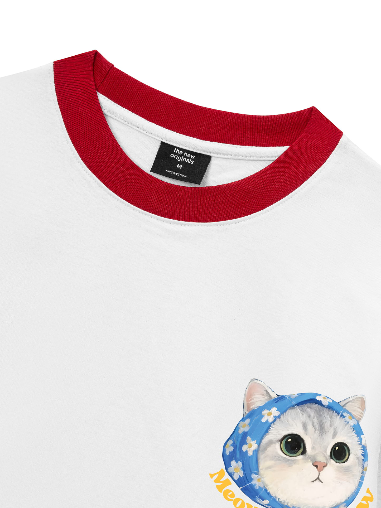 Áo Thun Ringer Relaxed Fit Cute Cat