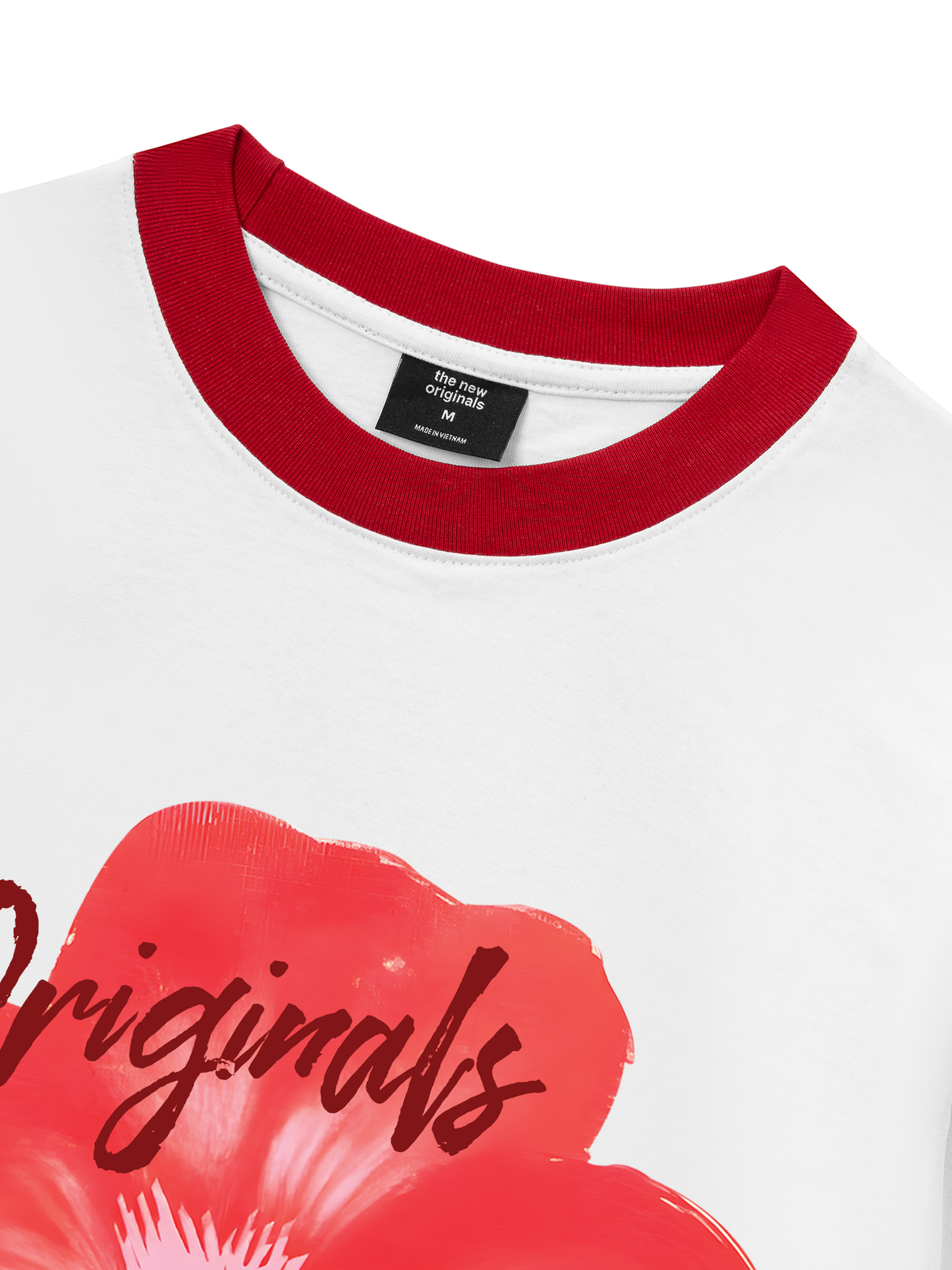 Áo Thun Ringer Relaxed Fit Summer Vibes Red Flower