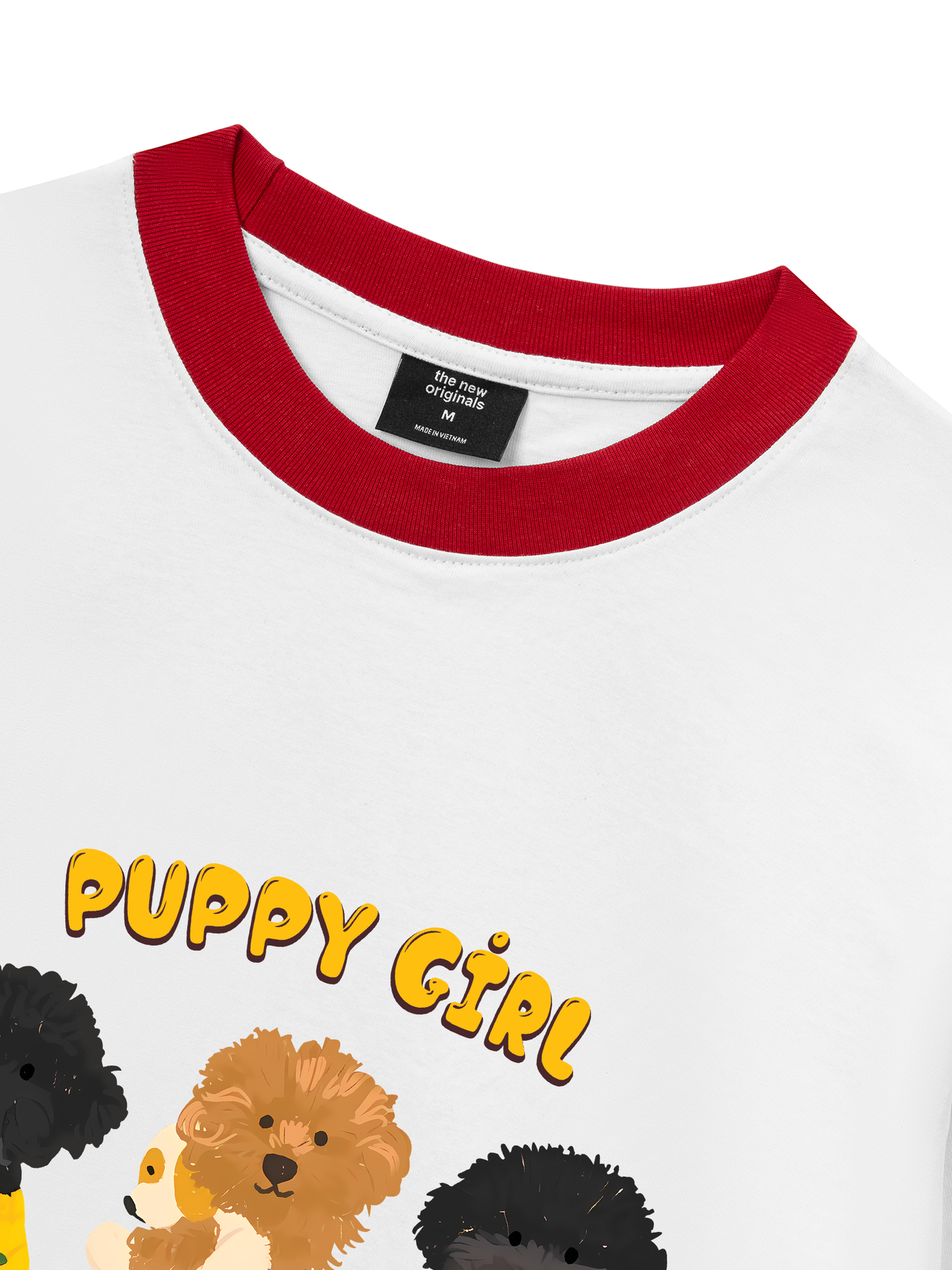 Áo Thun Ringer Relaxed Fit Animal Puppy Girl