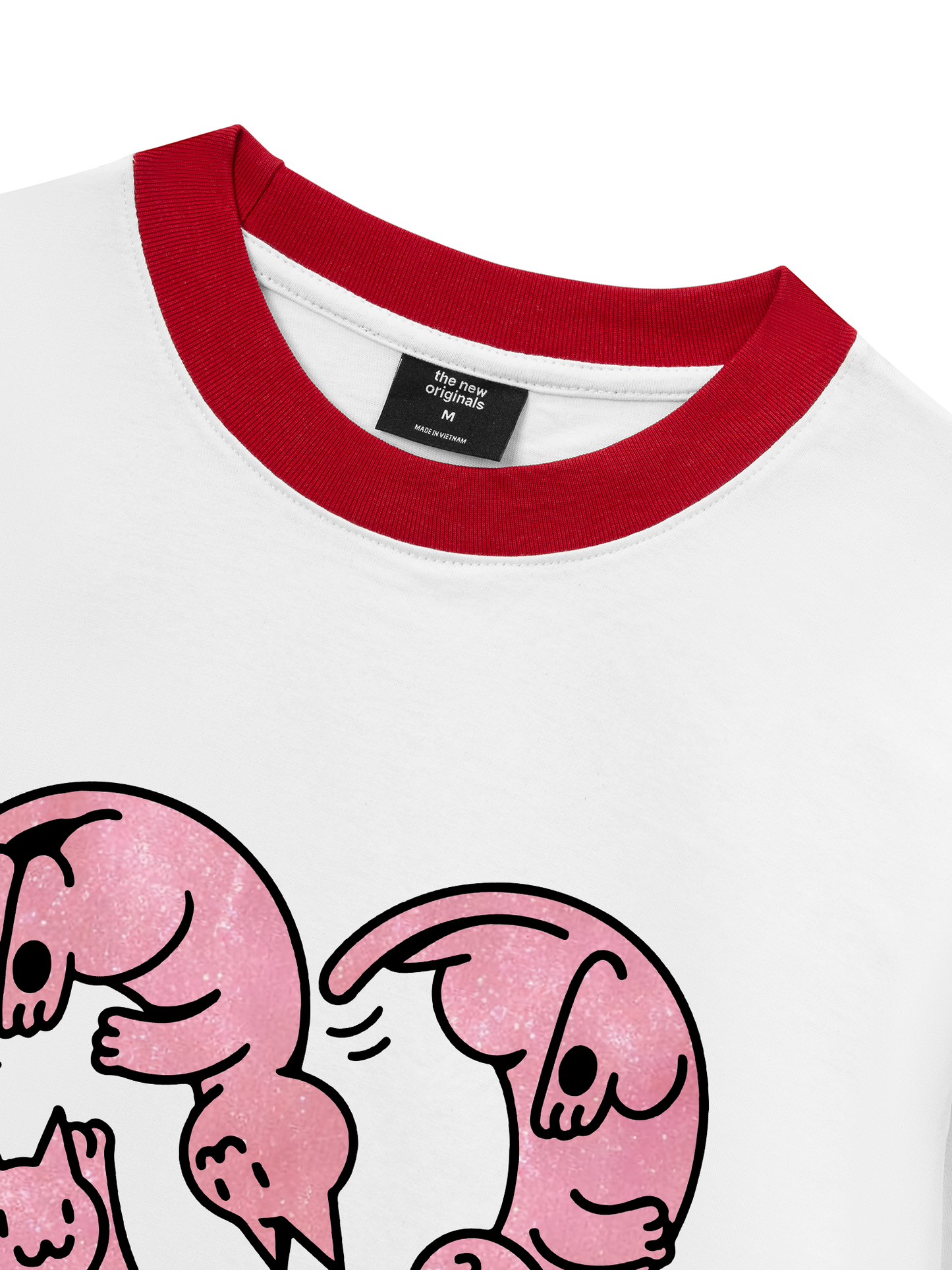 Áo Thun Ringer Relaxed Fit Meow Meow Heart