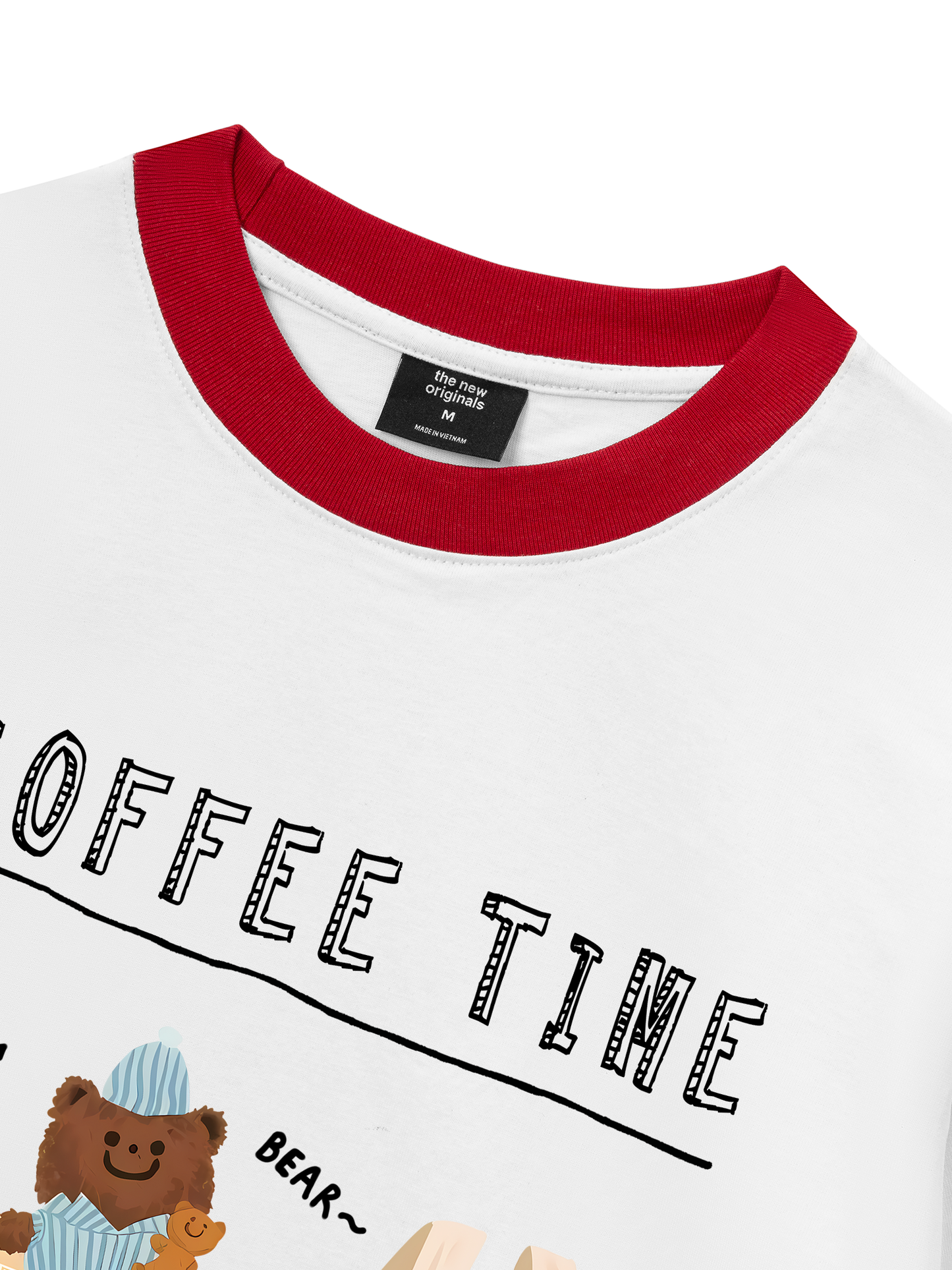 Áo Thun Ringer Relaxed Fit Sweet Pastry Coffee Time