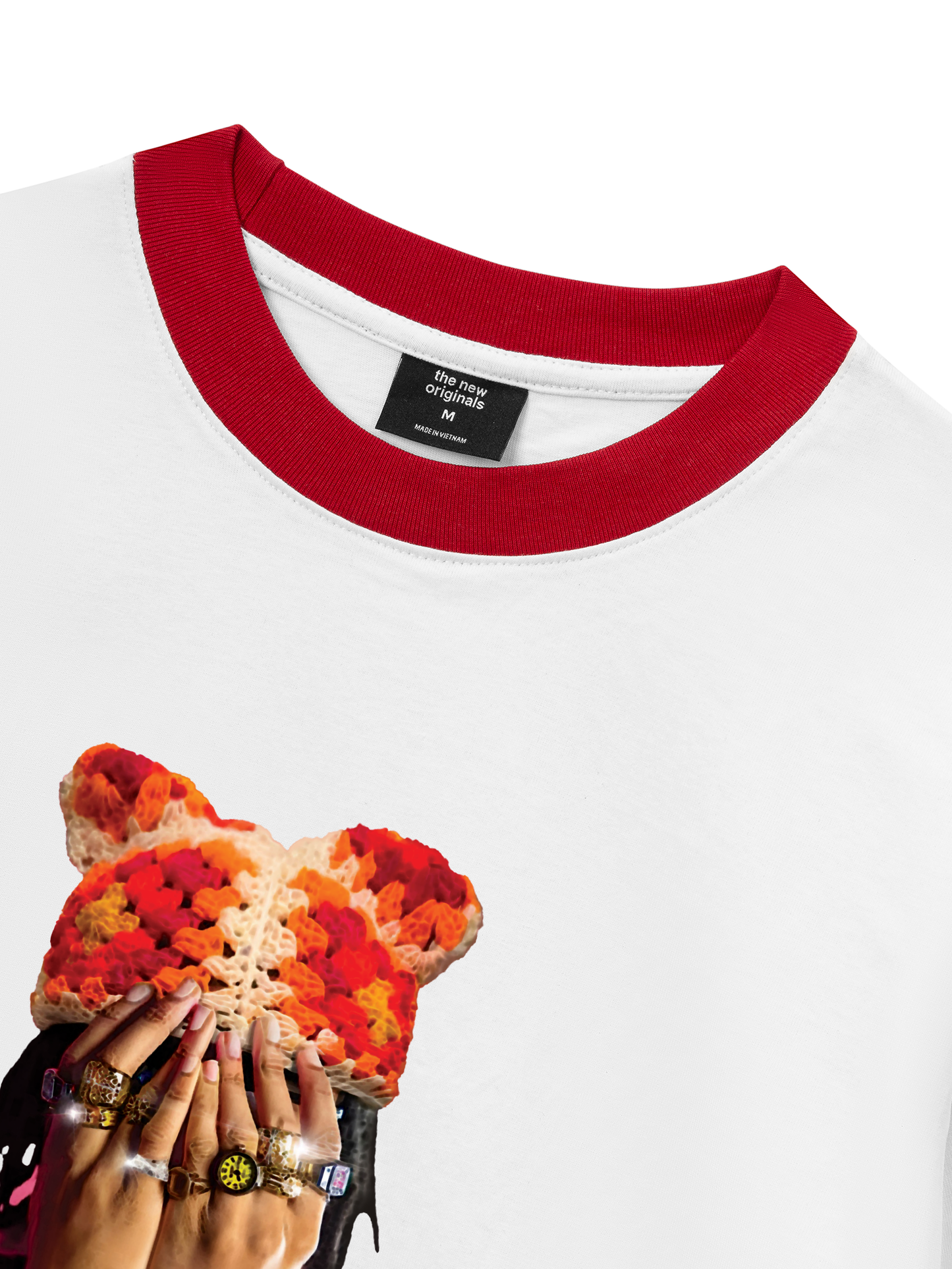 Áo Thun Ringer Relaxed Fit Jewel Ring & Orange Kitty Cap Wash