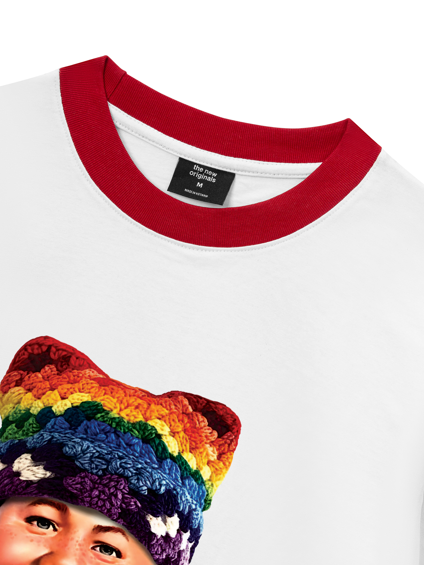 Áo Thun Ringer Relaxed Fit Bad Boy & Rainbow Crochet Hat