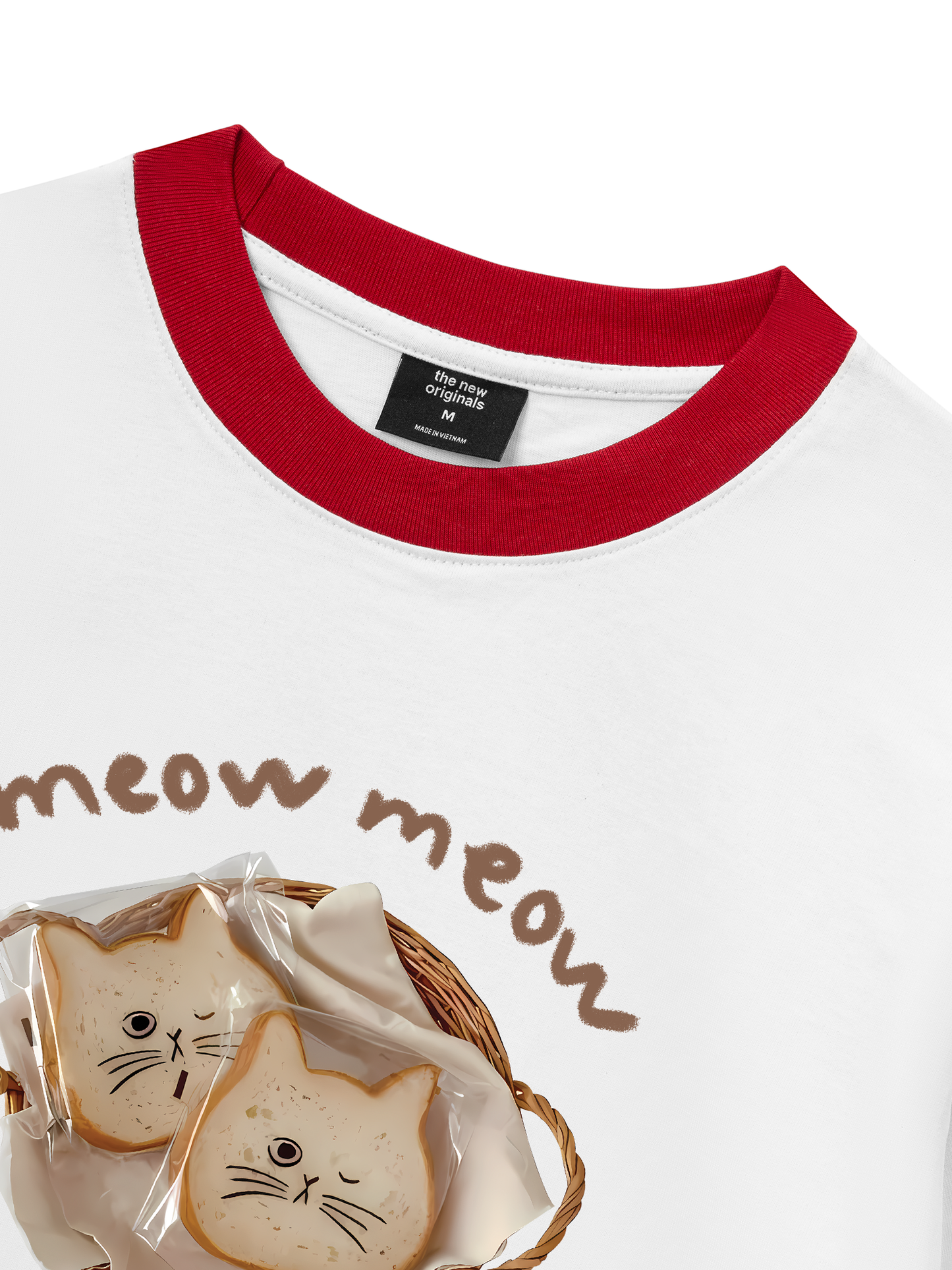 Áo Thun Ringer Relaxed Fit Sweet Pastry Meow Meow Bead