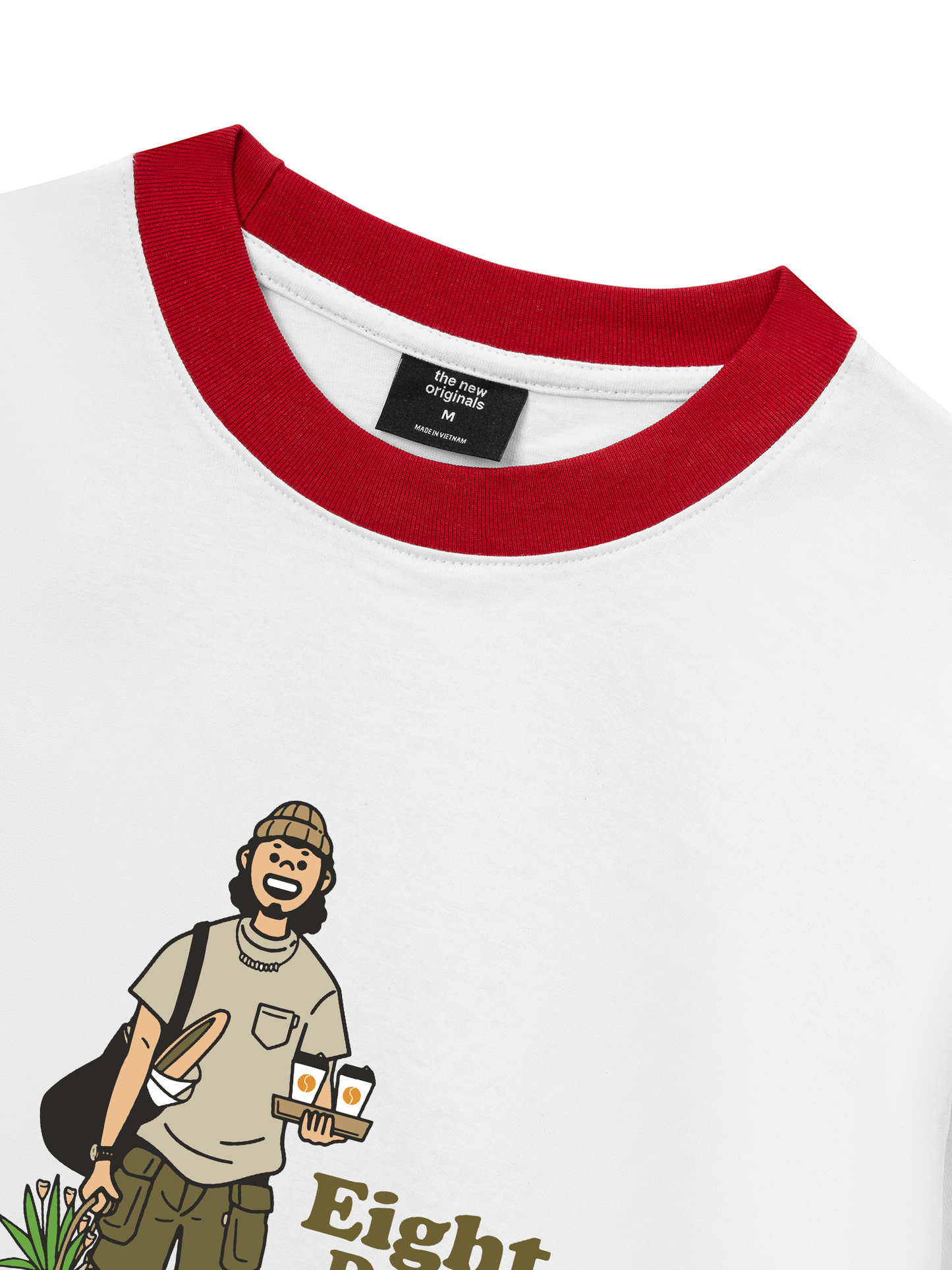 Áo Thun Ringer Relaxed Fit Go Out Coffee & Bread