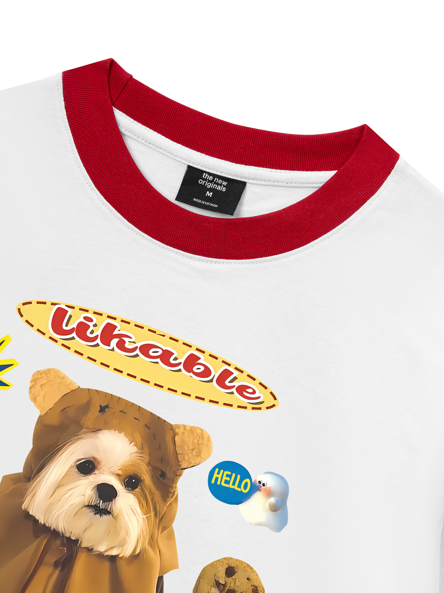 Áo Thun Ringer Relaxed Fit Sweet Pastry And Puppy Duck