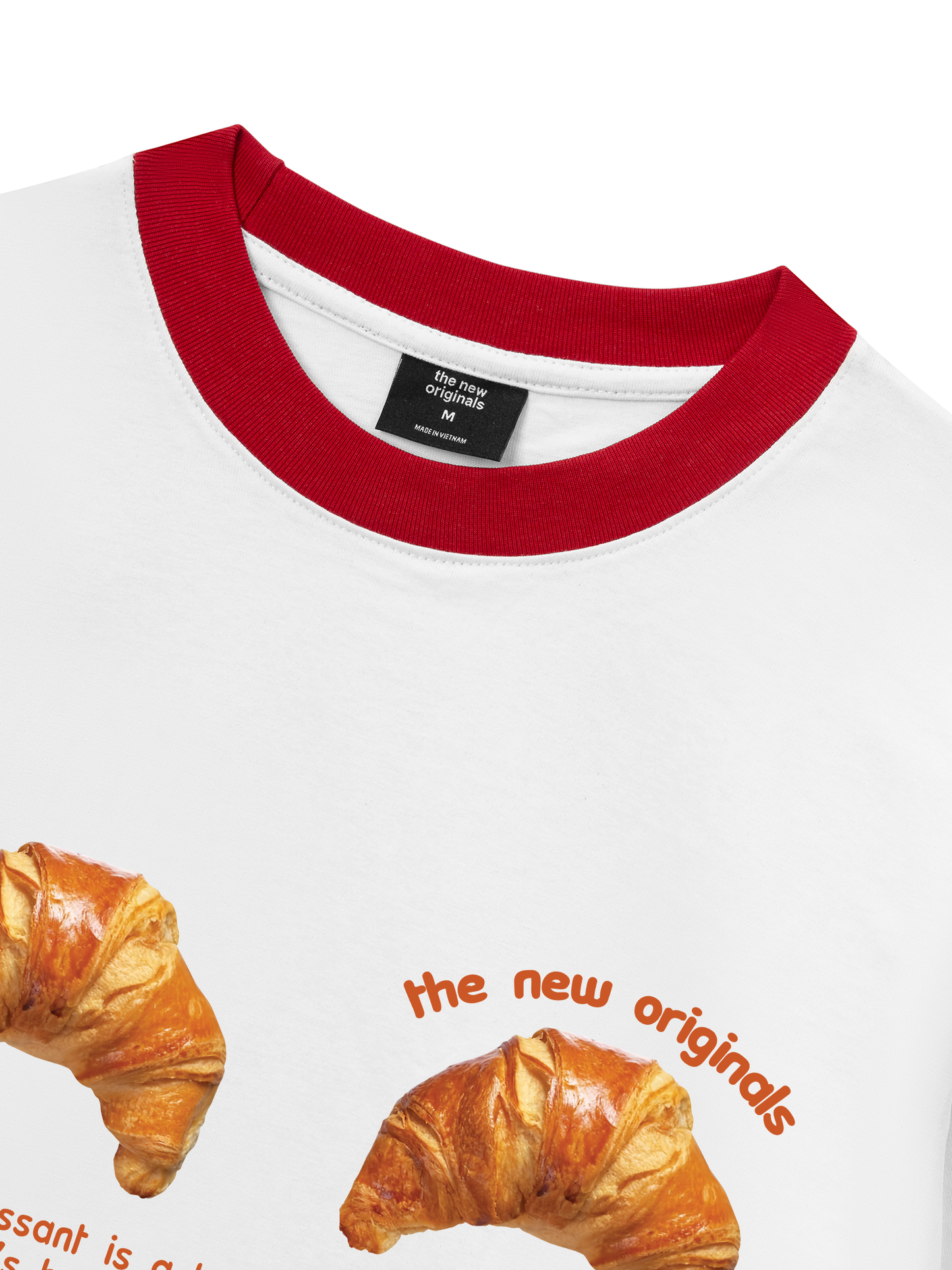 Áo Thun Ringer Relaxed Fit Croissant Quote