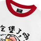 Áo Thun Ringer Relaxed Fit Sweet Pastry Cute Meow With Burger
