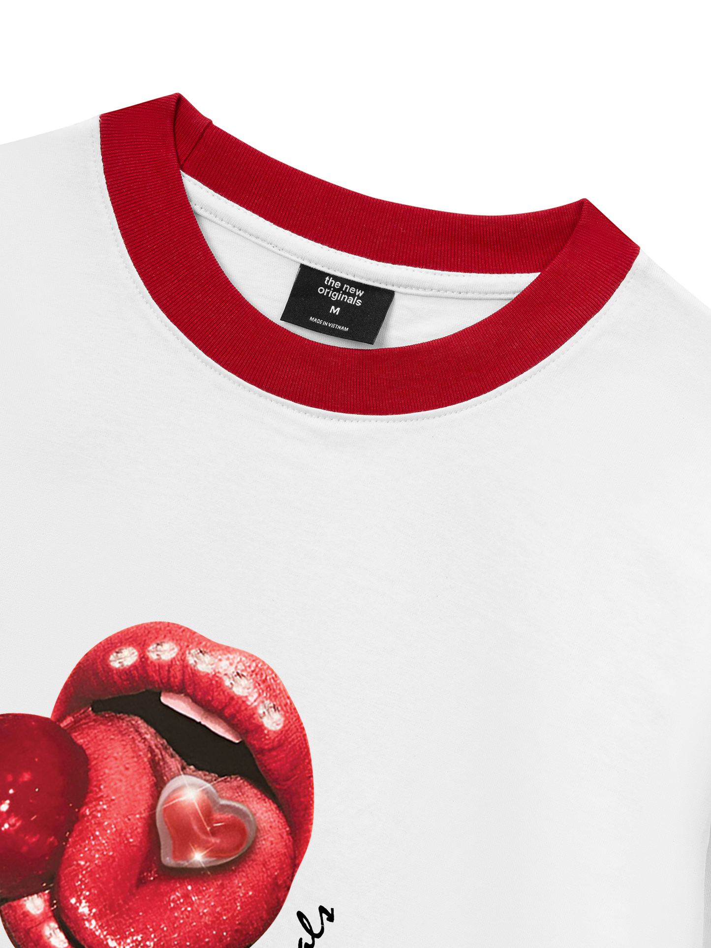 Áo Thun Ringer Relaxed Fit Lips Lollipop