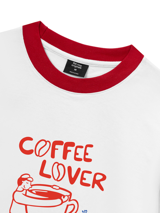 Áo Thun Ringer Relaxed Fit coffee lover club-01