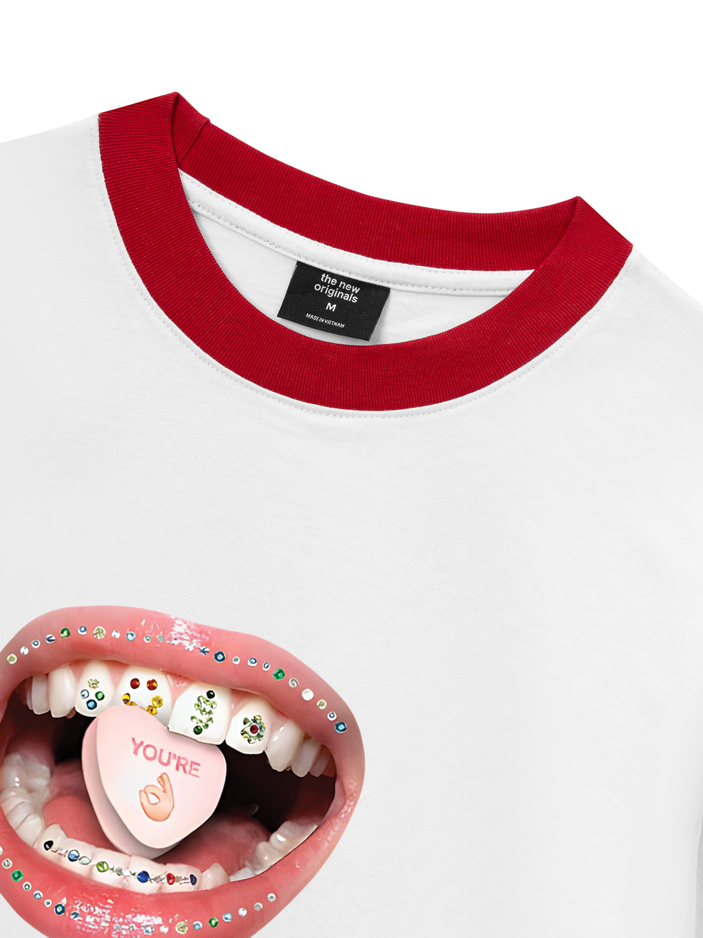 Áo Thun Ringer Relaxed Fit Diamond Grills Pills