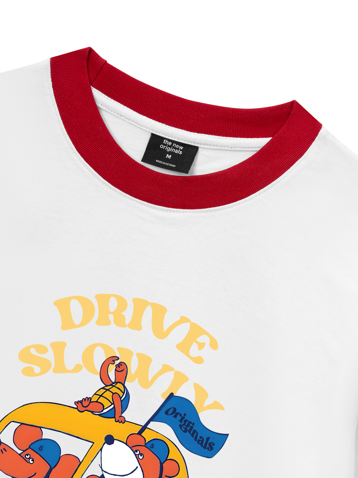 Áo Thun Ringer Relaxed Fit Drive Slowly_