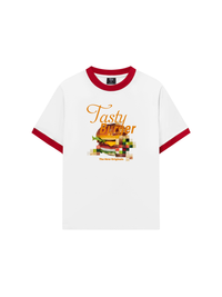 Áo Thun Ringer Relaxed Fit Foody Tasty Burger