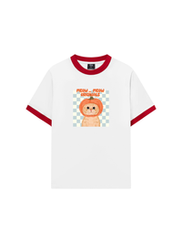 Áo Thun Ringer Relaxed Fit Animal Meow Pumpkin