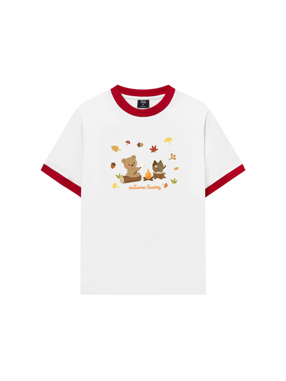 Áo Thun Ringer Relaxed Fit Autumn Vibes Autumn Leaves