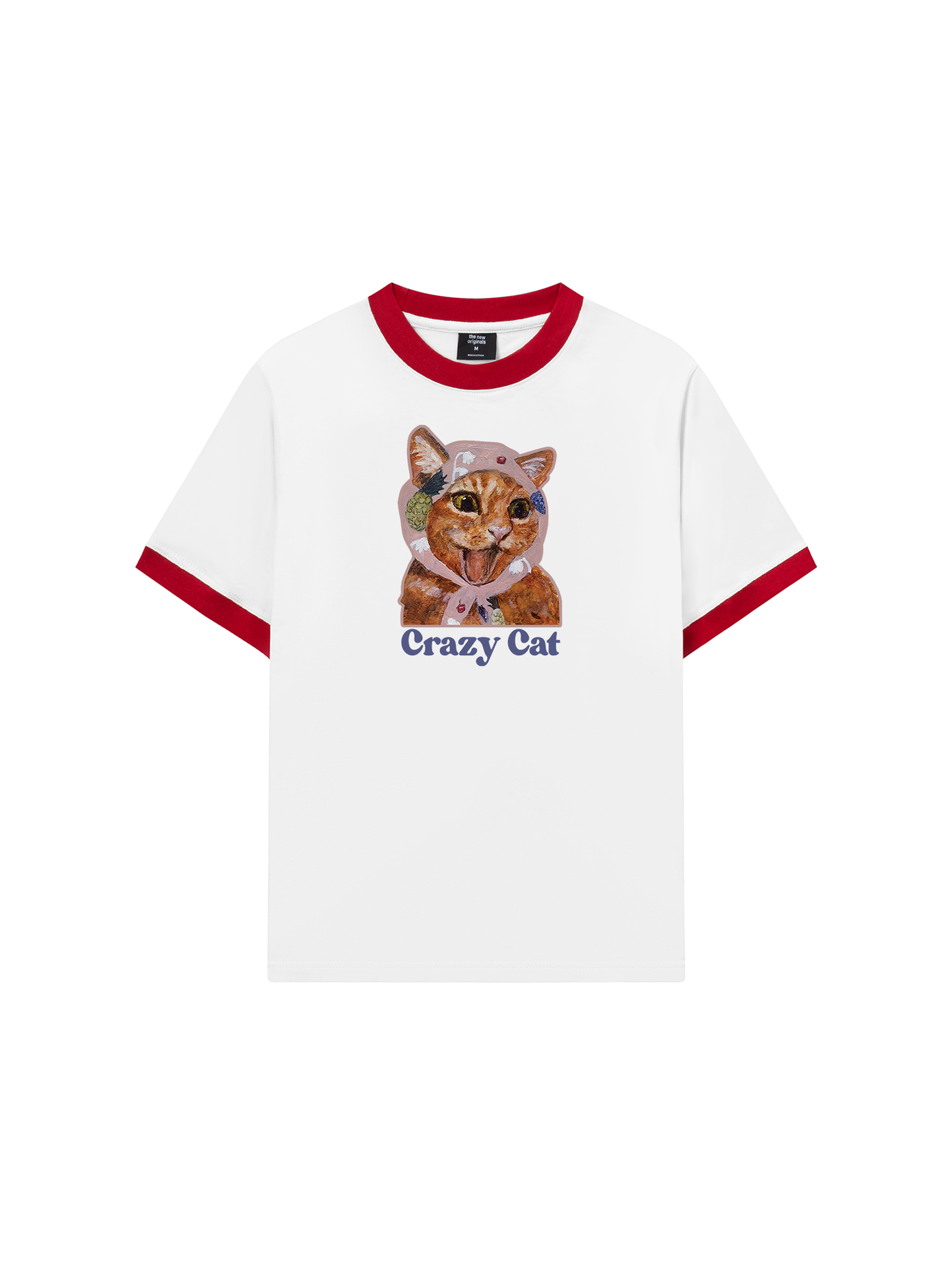 Áo Thun Ringer Relaxed Fit Crazy Cat