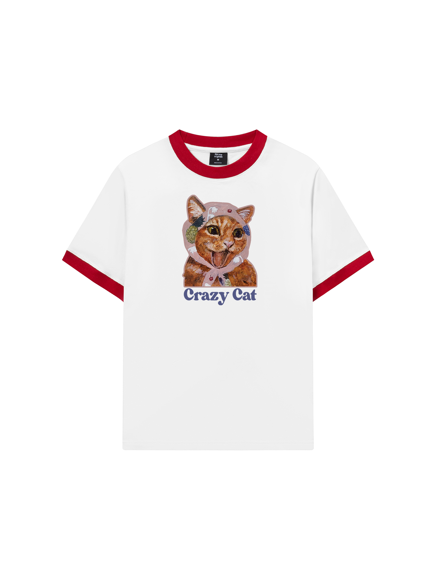 Áo Thun Ringer Relaxed Fit Crazy Cat