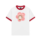 Áo Thun Ringer Relaxed Fit Flower Cat
