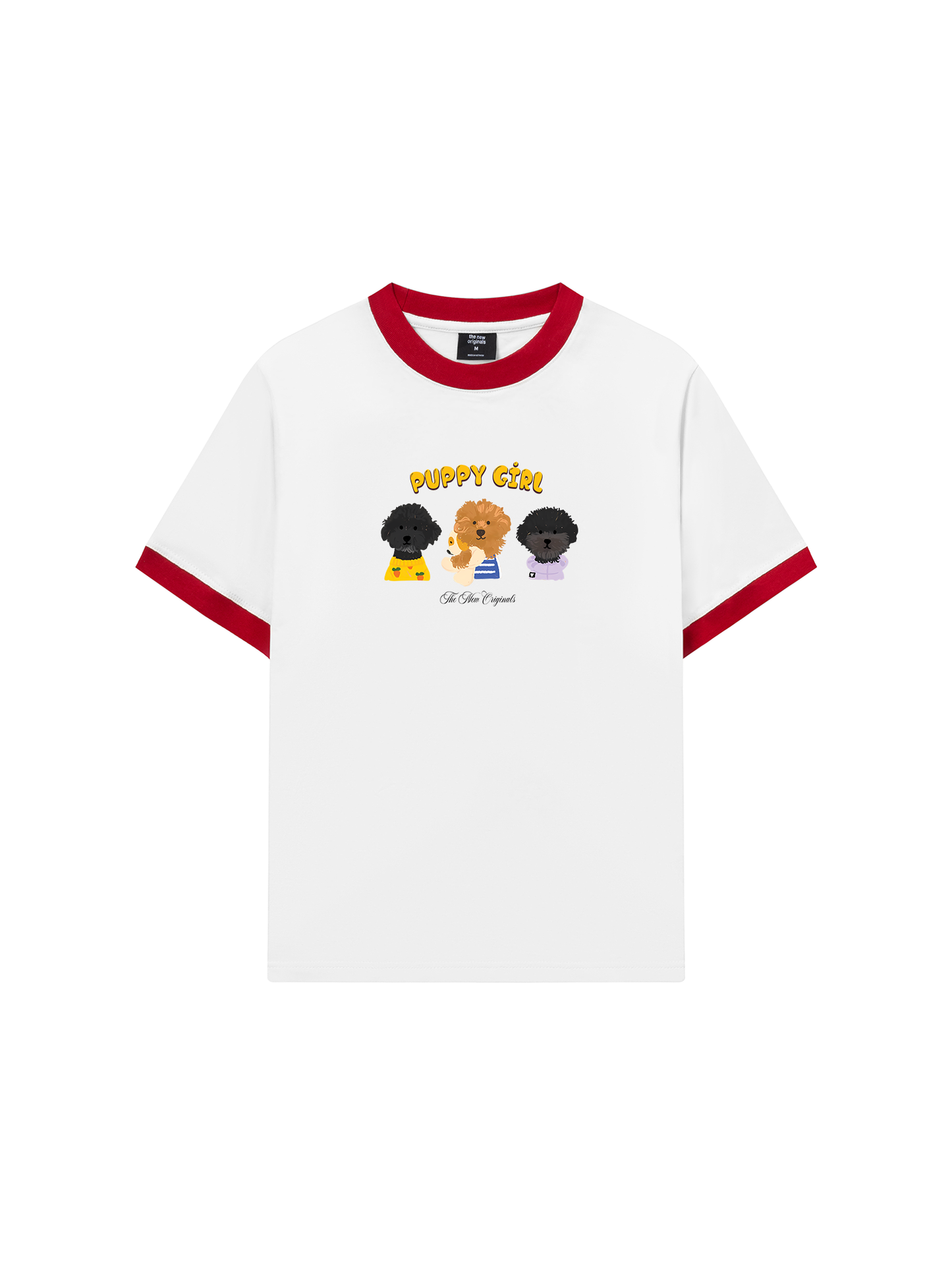 Áo Thun Ringer Relaxed Fit Animal Puppy Girl