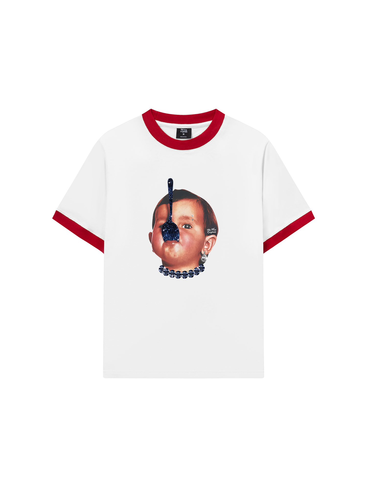 Áo Thun Ringer Relaxed Fit Funny spoon-covered face boy