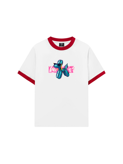 Áo Thun Ringer Relaxed Fit Balloon Dog Walk Me
