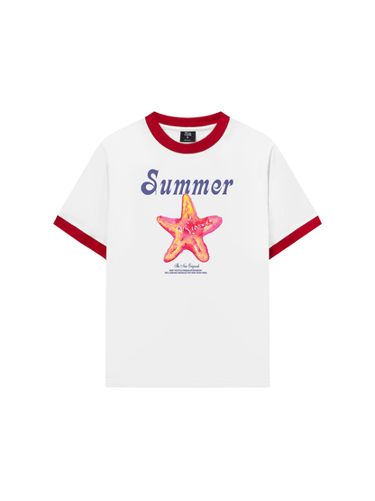 Áo Thun Ringer Relaxed Fit Summer Vibes Beach