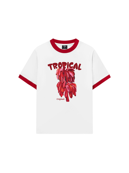 Áo Thun Ringer Relaxed Fit Summer Vibes Pink Banana