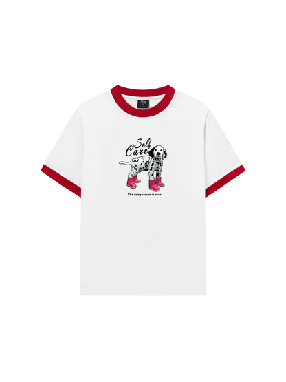 Áo Thun Ringer Relaxed Fit Animal Rainy Puppy