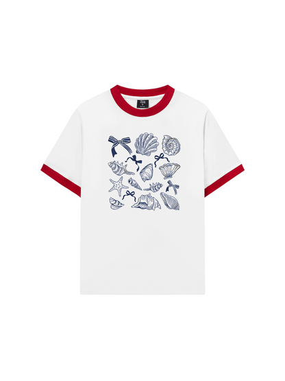 Áo Thun Ringer Relaxed Fit Ocean Blue Vibes