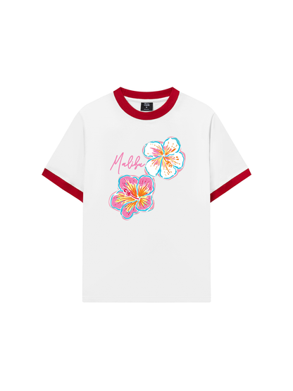 Áo Thun Ringer Relaxed Fit Summer Vibes Malibu Floral
