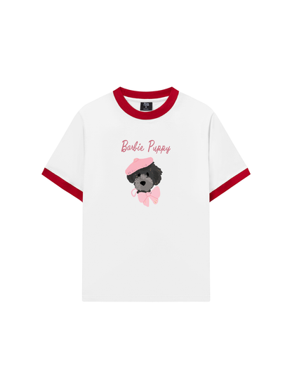 Áo Thun Ringer Relaxed Fit Animal Barbie Puppy