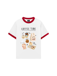 Áo Thun Ringer Relaxed Fit Sweet Pastry Coffee Time