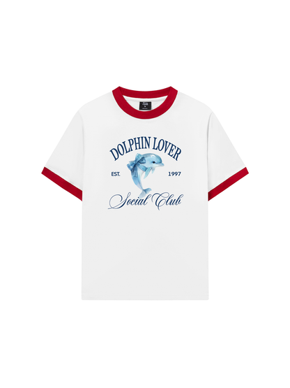 Áo Thun Ringer Relaxed Fit Ocean Dolphin Lover
