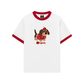 Áo Thun Ringer Relaxed Fit Animal Cute Puppy With Cherry