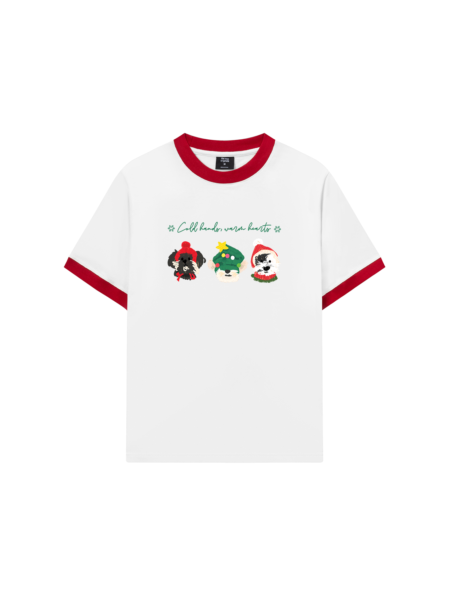 Áo Thun Ringer Relaxed Fit Animal Mood Cold Hand Warrm Heart