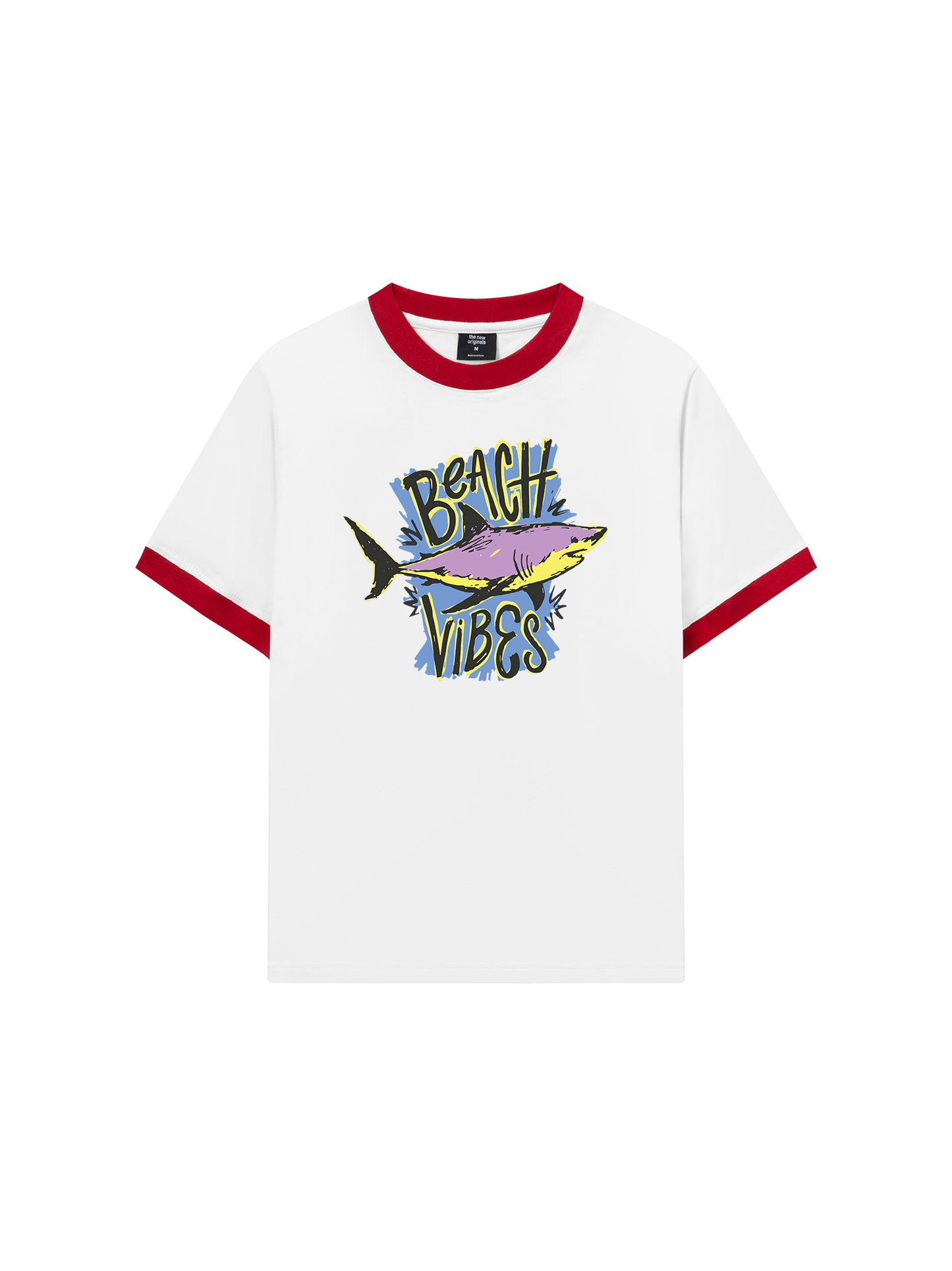 Áo Thun Ringer Relaxed Fit Ocean Beach Vibes Shark