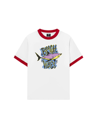 Áo Thun Ringer Relaxed Fit Ocean Beach Vibes Shark